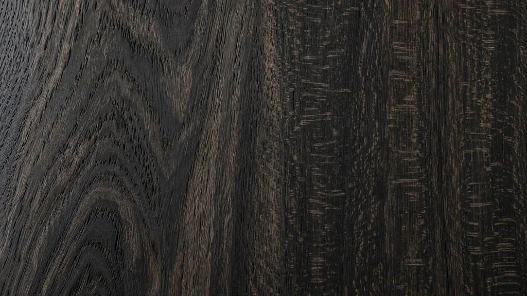 Close-up of near-black bog oak grain