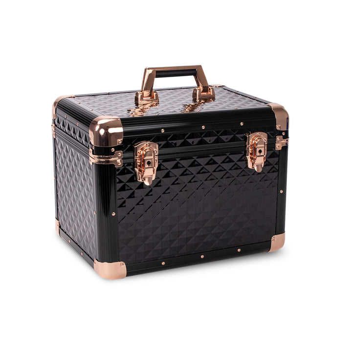 a black and gold case with two handles
