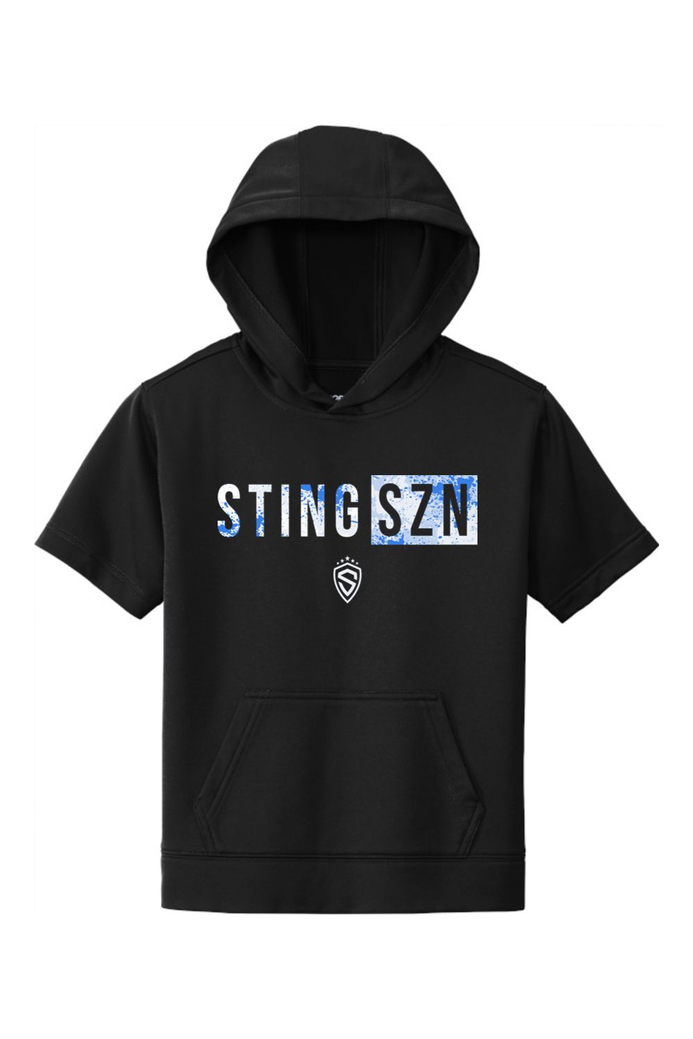 a black hoodie with the word sting on it