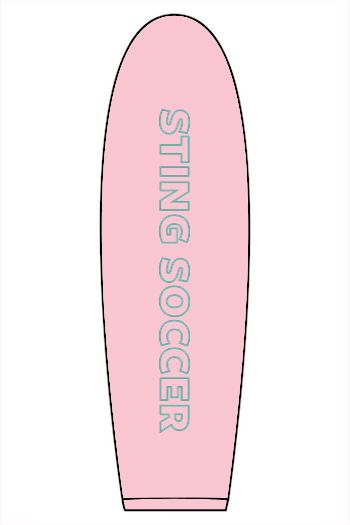 a pink surfboard with the words'surfing'printed on it