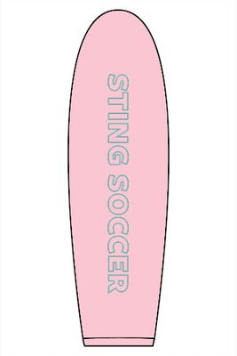 a pink surfboard with the words'surfing'printed on it