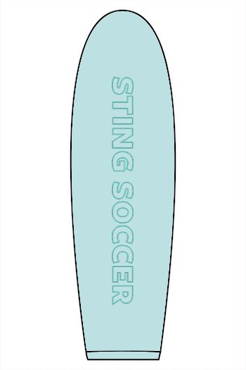 a blue surfboard with a white background