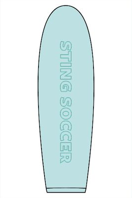 a blue surfboard with a white background