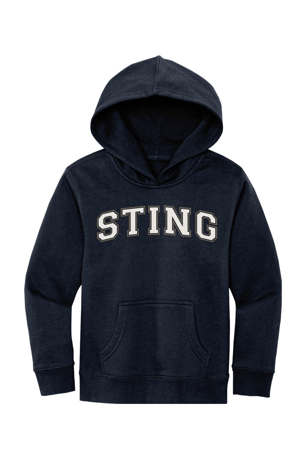 a black sweatshirt with the word sting on it