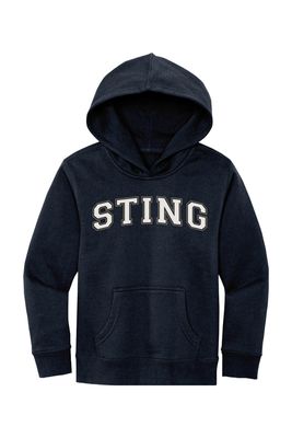 a black sweatshirt with the word sting on it