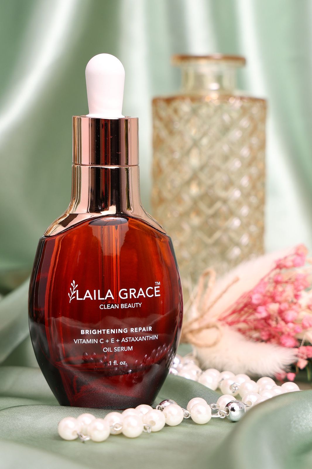 a close up of a bottle of perfume on a table