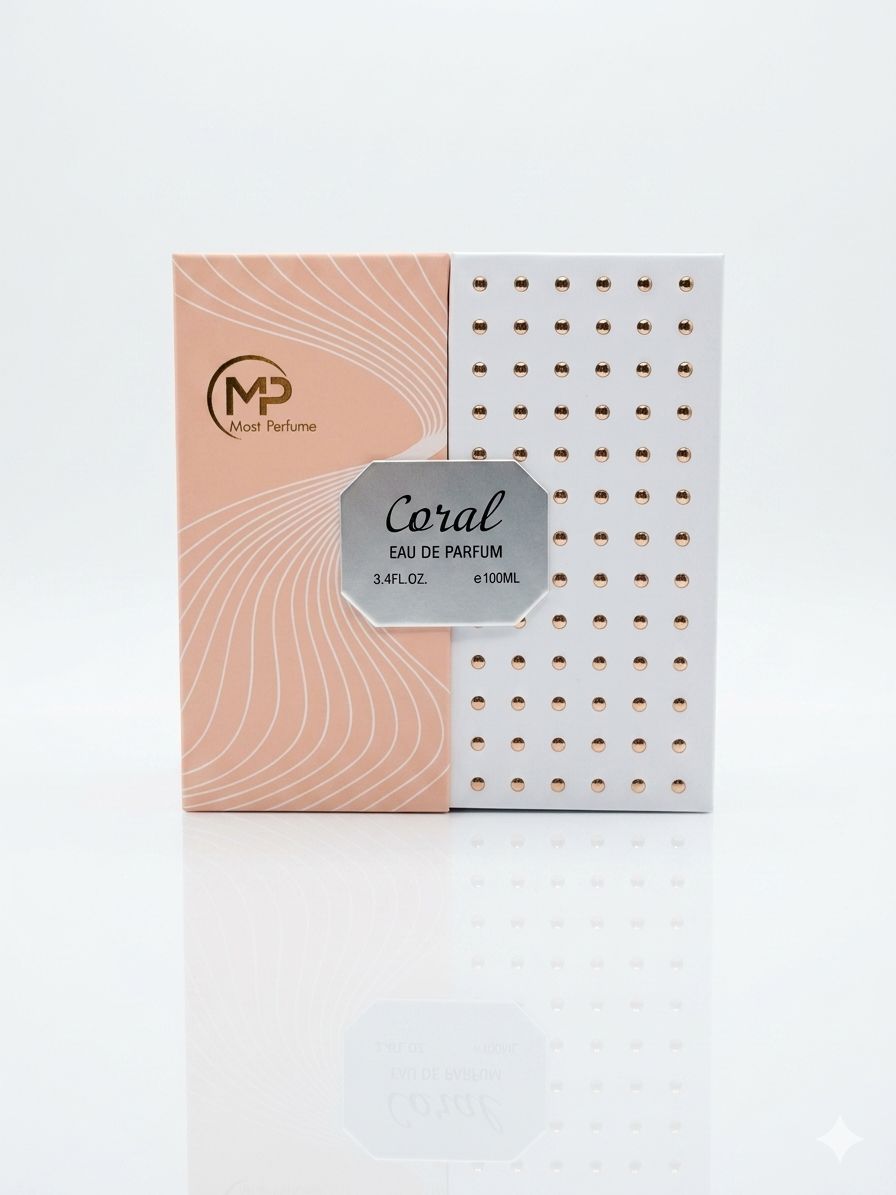 a box of coral soap on a white surface