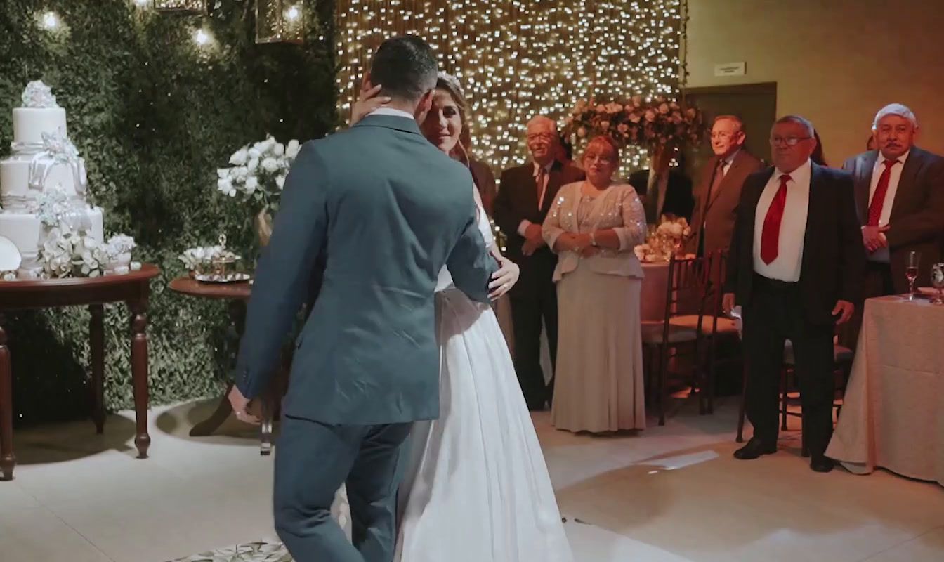 a bride and groom are dancing at their wedding reception