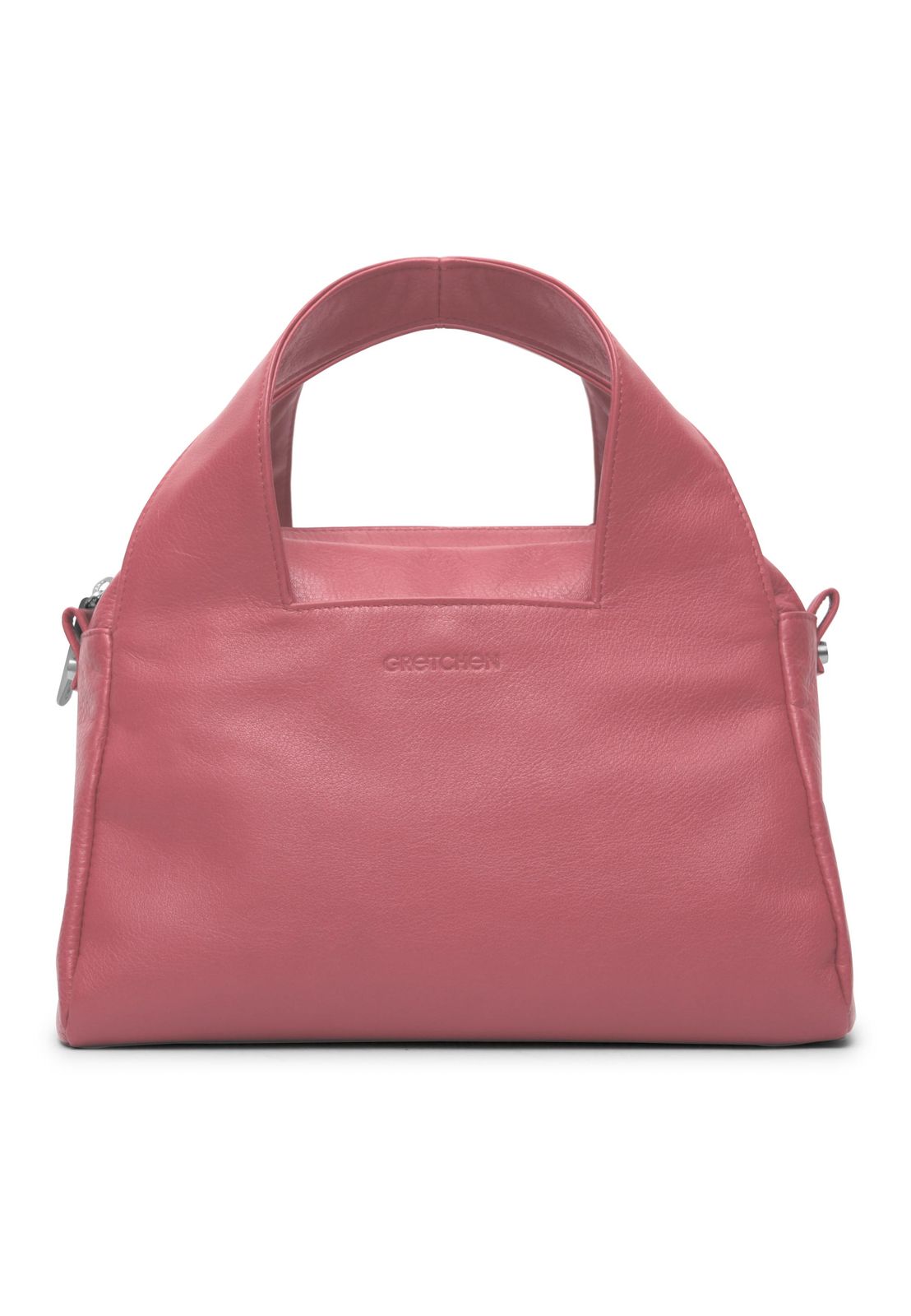 a pink handbag on a white background