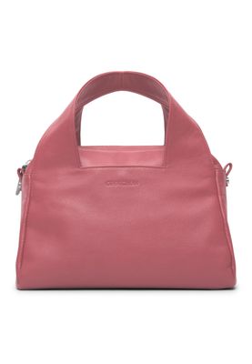 a pink handbag on a white background