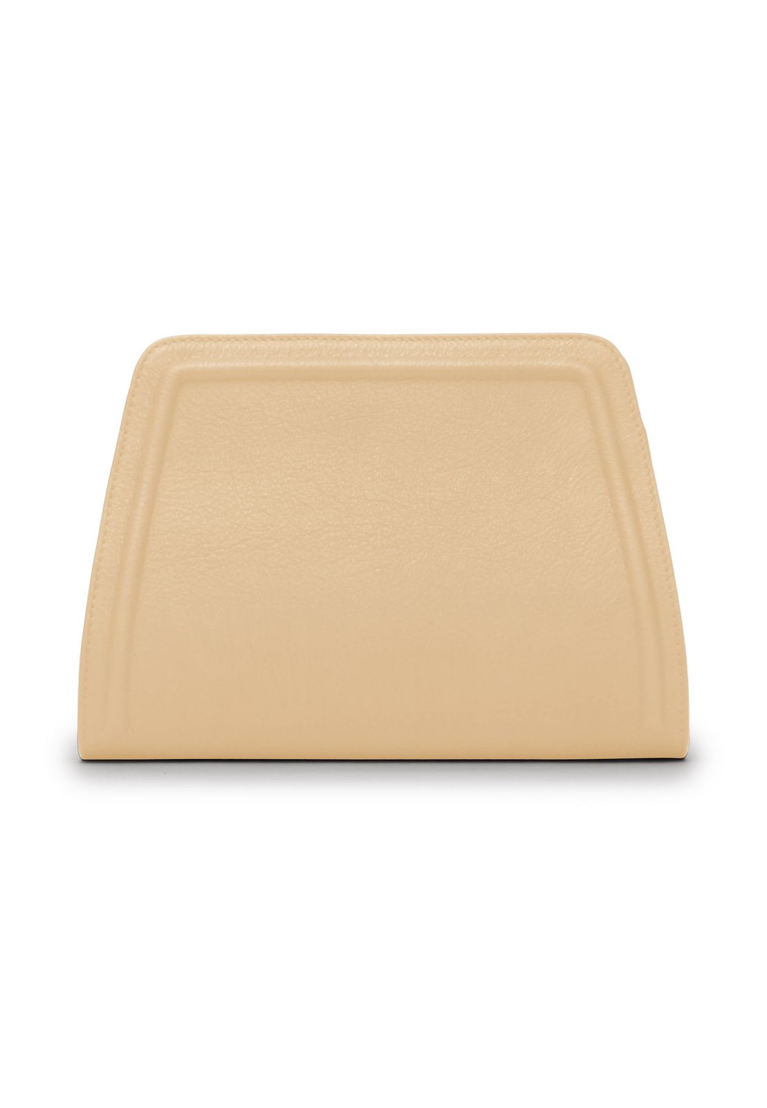 a beige leather tray on a white background