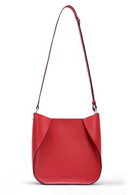 a red purse on a white background