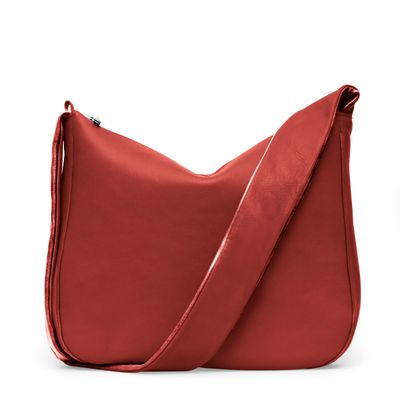 a red purse on a white background