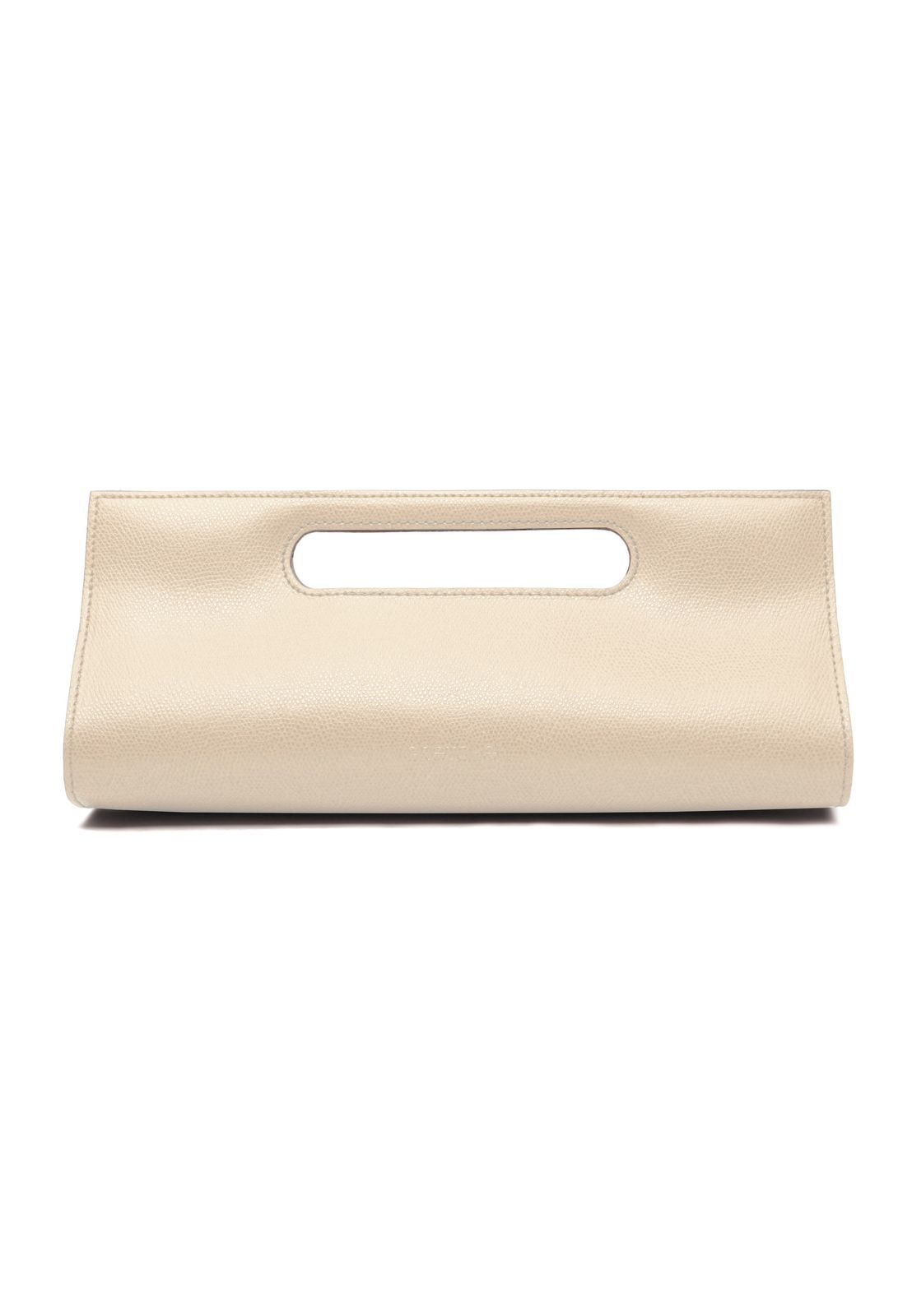 a white clutch bag on a white background