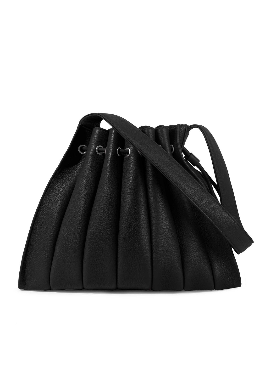 a black handbag on a white background
