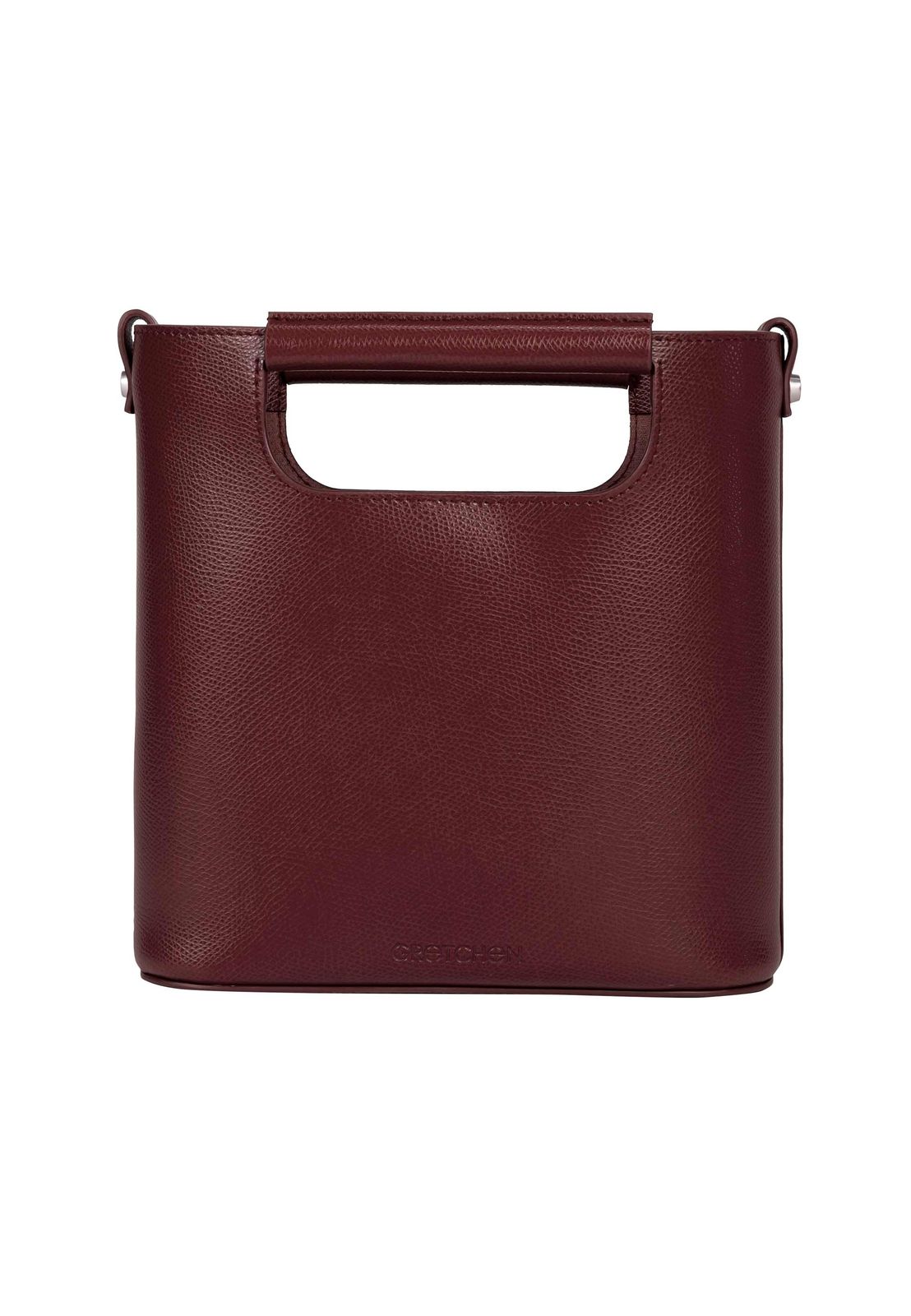 a brown leather bag with a handle
