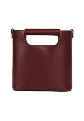 a brown leather bag with a handle