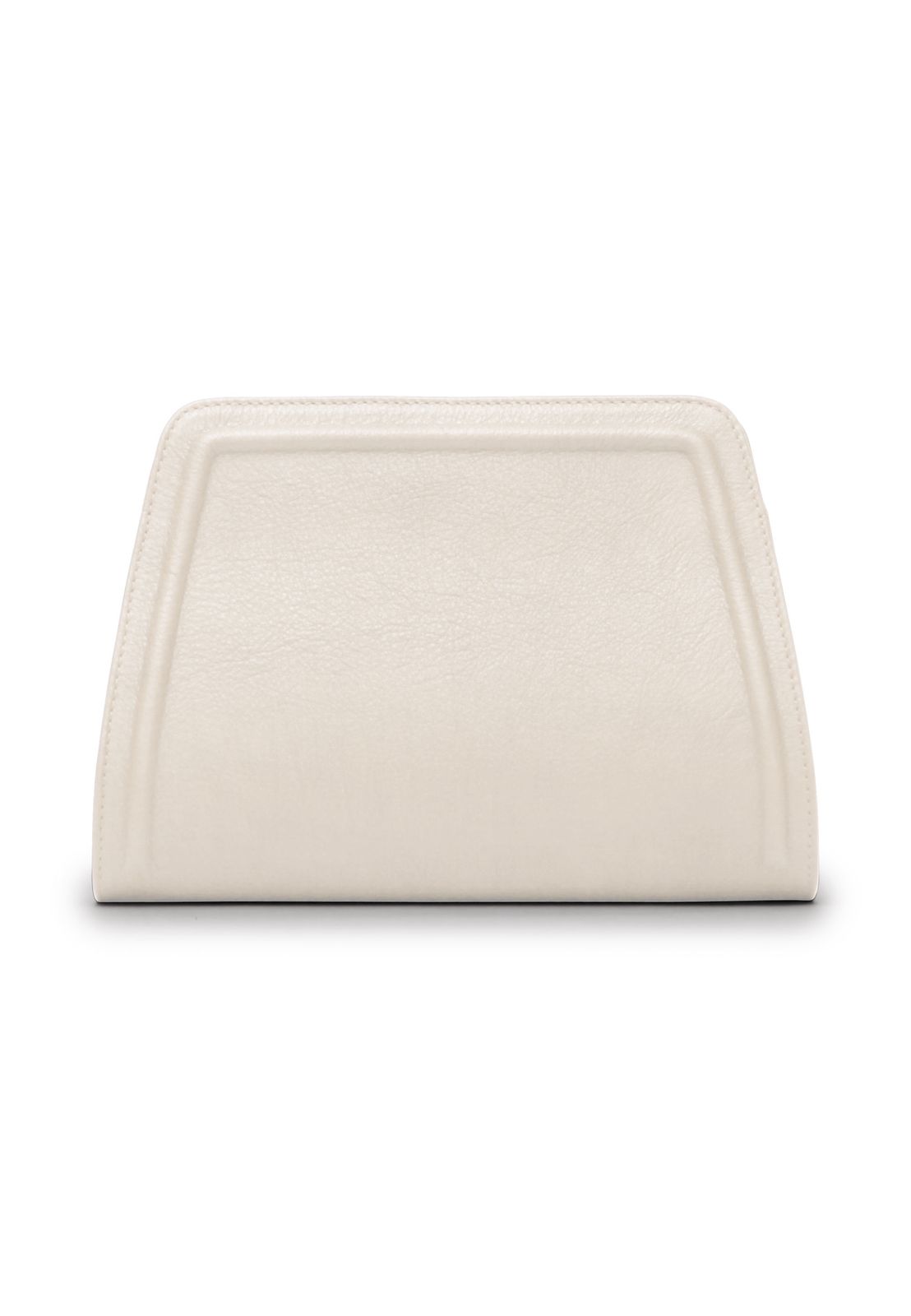a white clutch bag on a white background