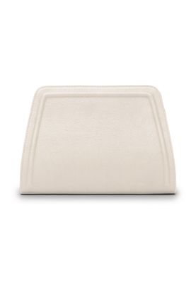a white clutch bag on a white background