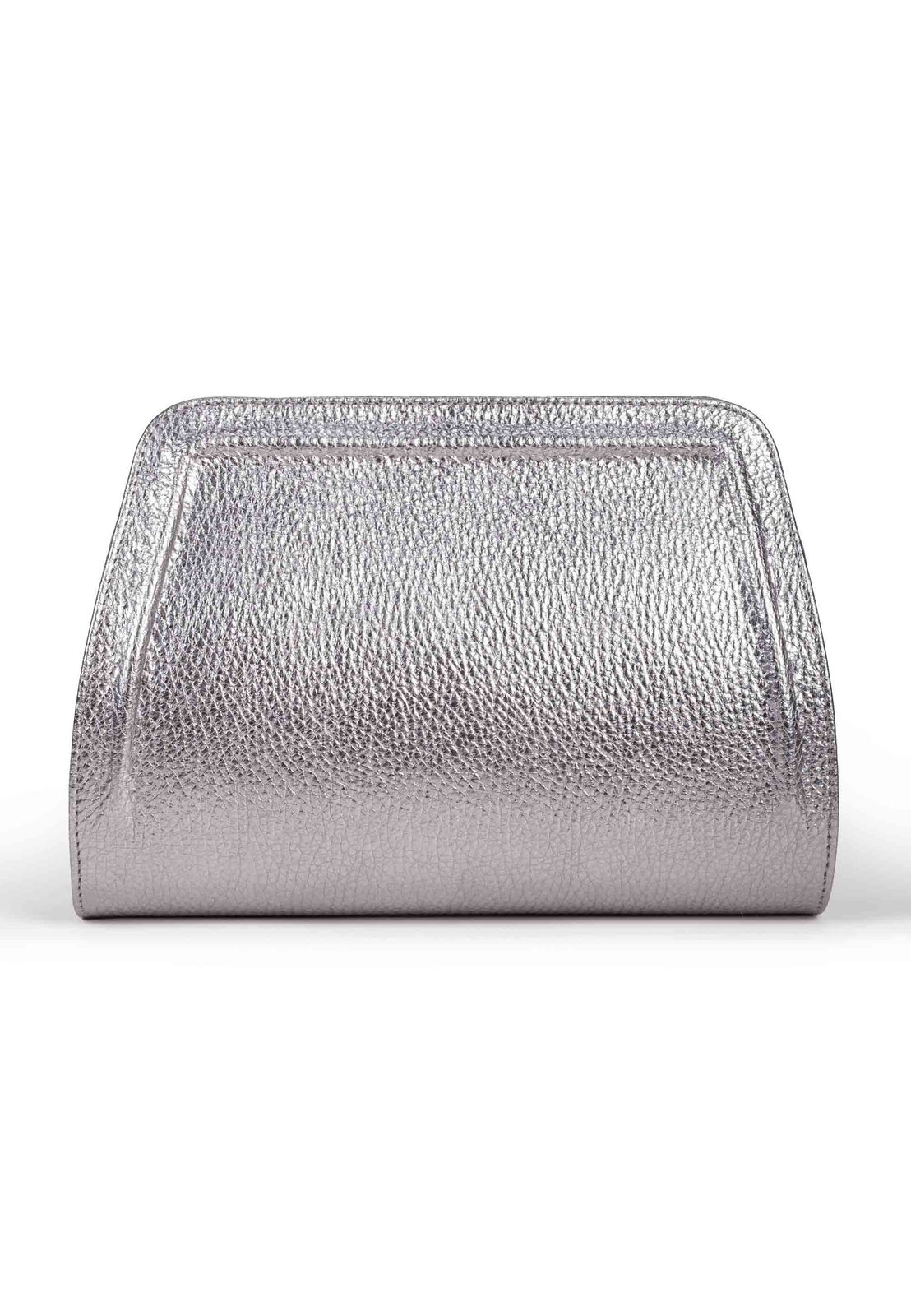 a silver purse on a white background