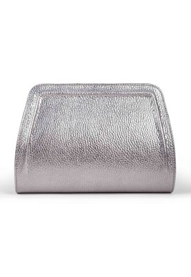 a silver purse on a white background