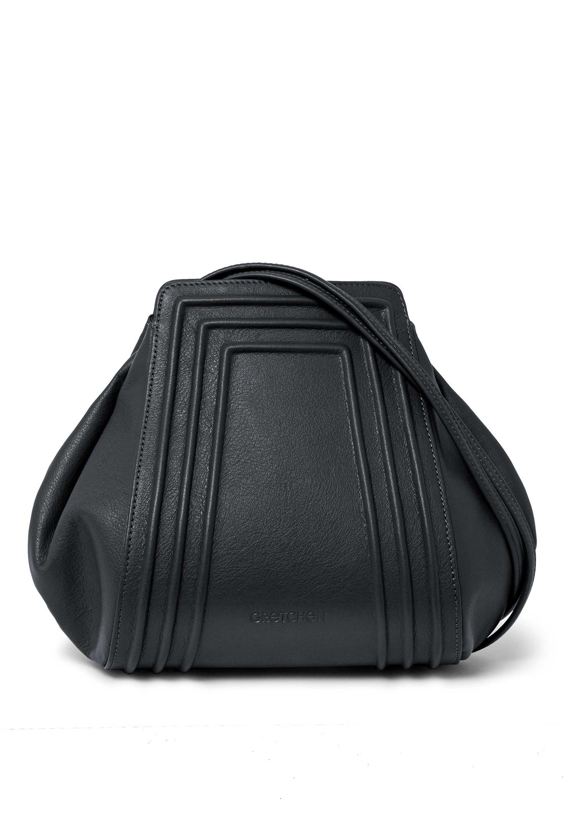 a black handbag on a white background