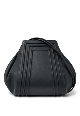 a black handbag on a white background