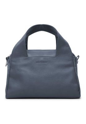 a grey handbag on a white background