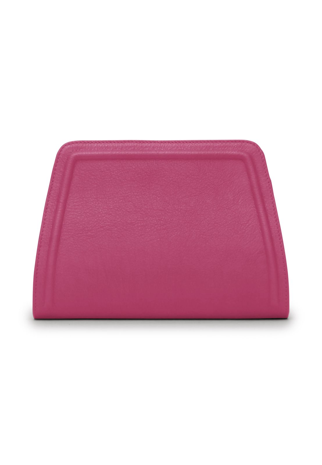 a pink leather purse on a white background