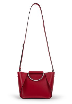 a red purse on a white background