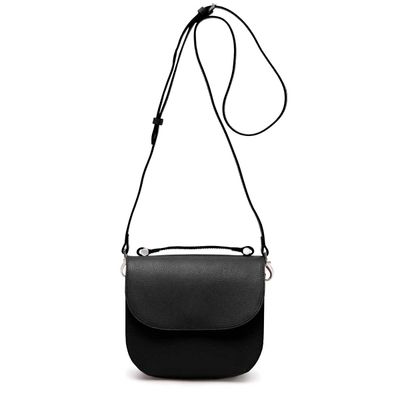 a black bag with a strap on a white background