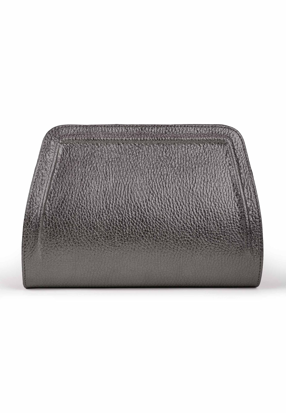a black leather purse on a white background