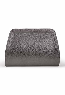 a black leather purse on a white background