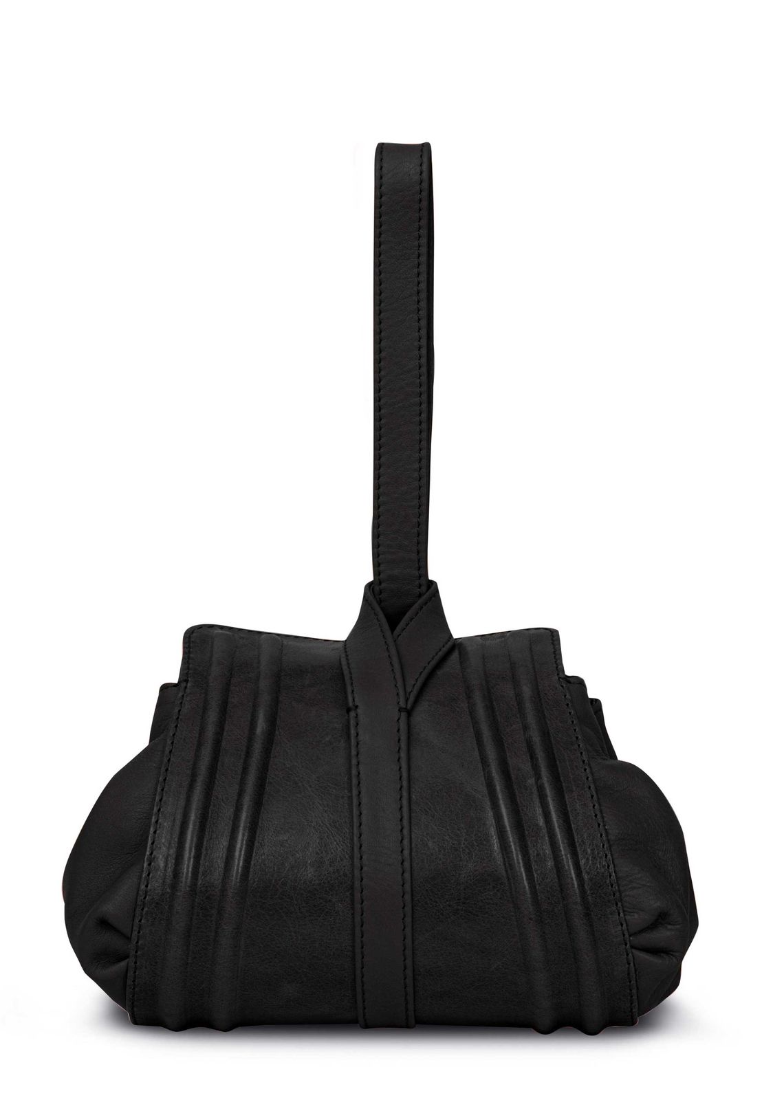 a black handbag on a white background