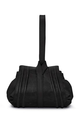 a black handbag on a white background