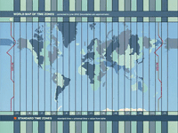 a map of the world showing the time zones