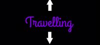 a black background with the words travelling and arrows pointing in different directions