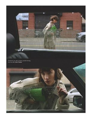 a woman in a car looking out the window