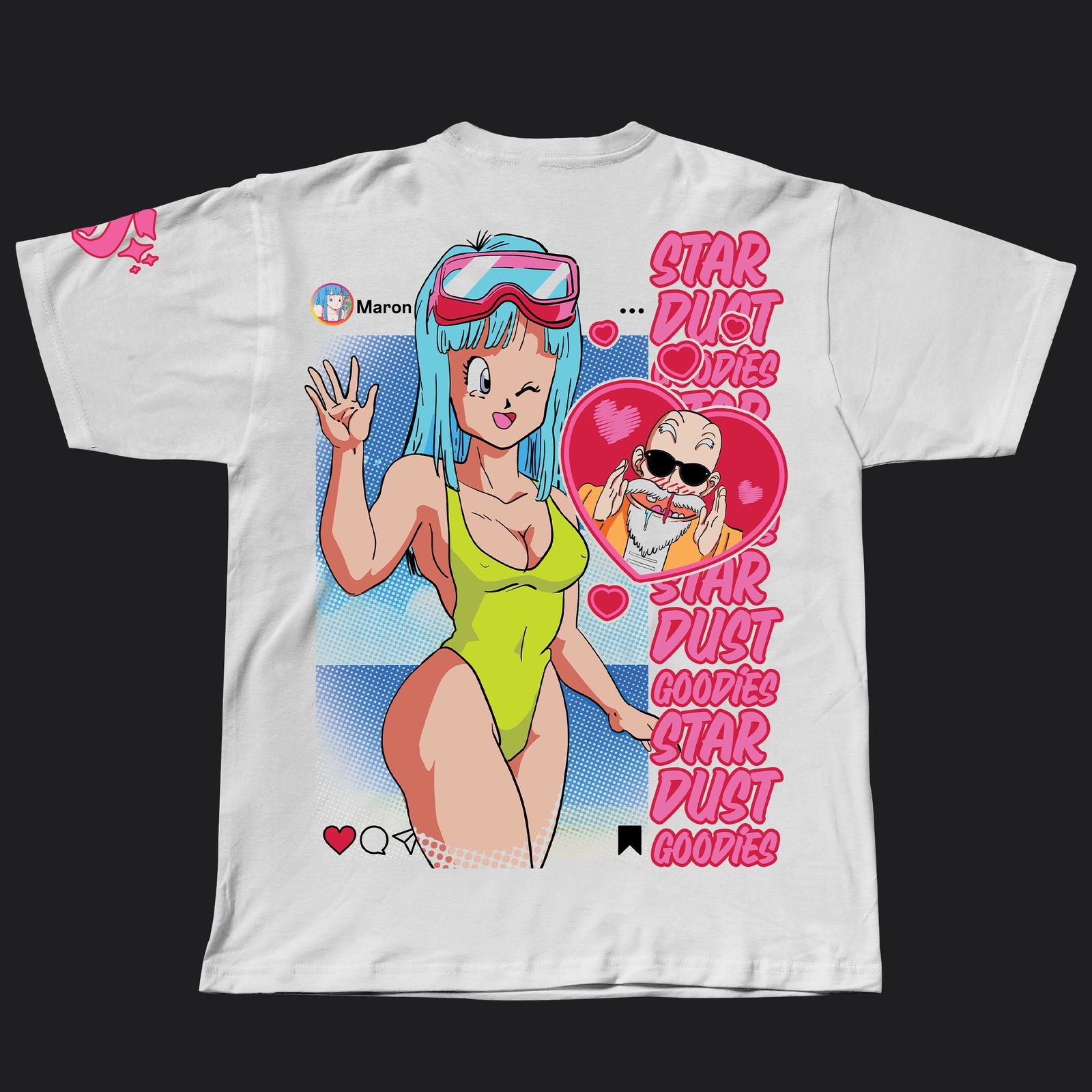 a white t - shirt with a cartoon character on it