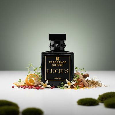 a bottle of perfume sitting on top of a table