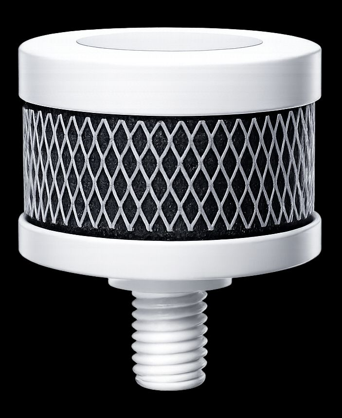 a black and white picture of a round knob