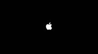 an apple logo on a black background