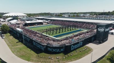 an aerial view of a stadium with a large crowd