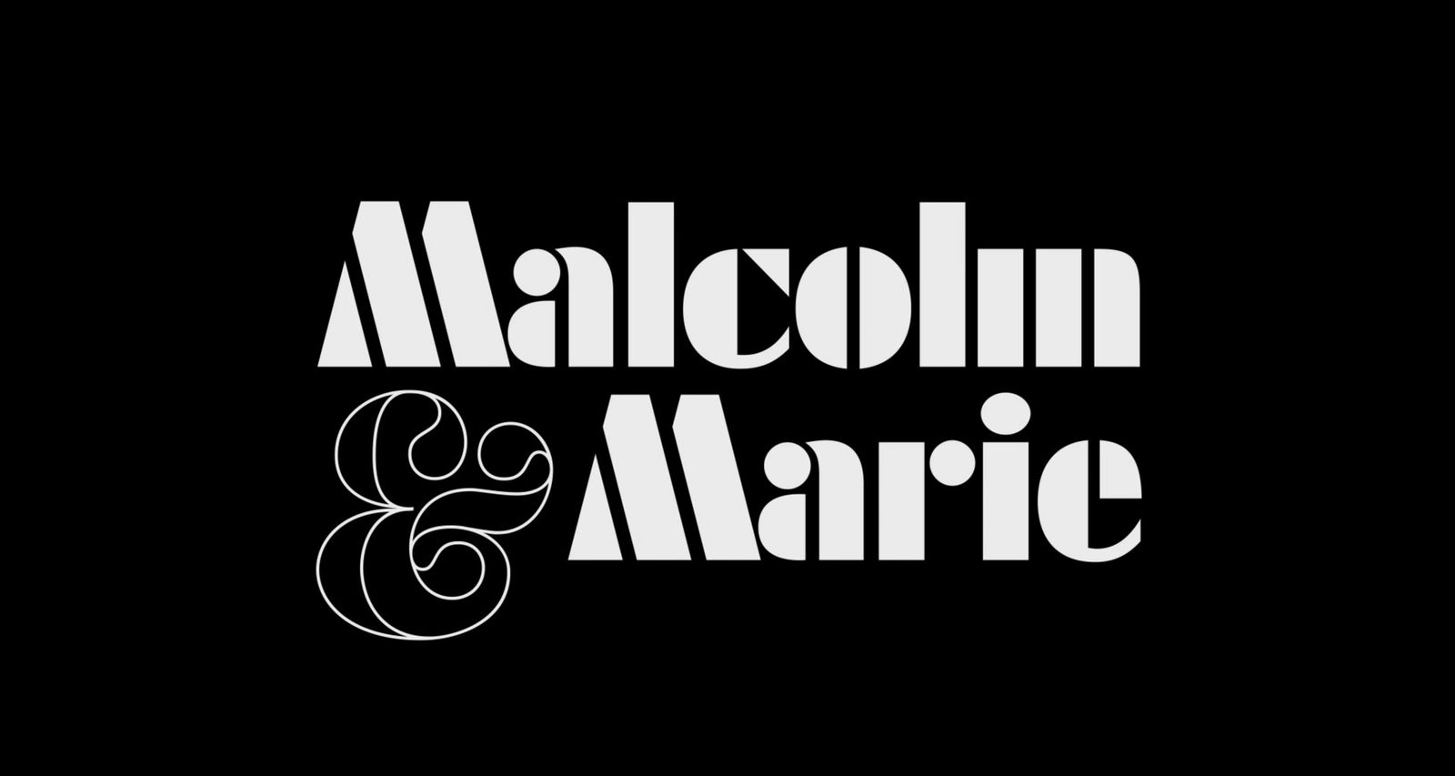 a black and white logo with the words malcolm & marie