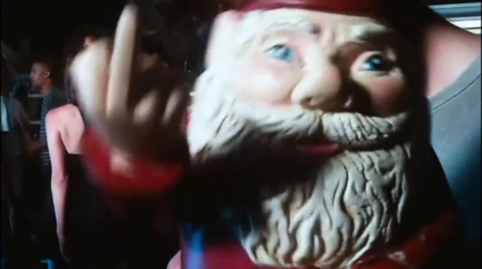 a close up of a statue of santa claus