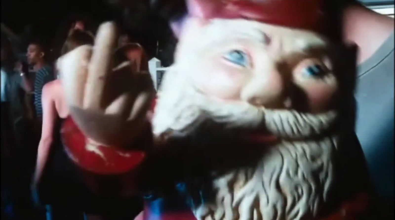 a close up of a statue of santa claus