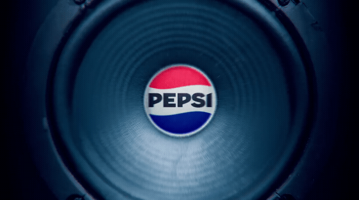 a pepsi logo on the side of a speaker