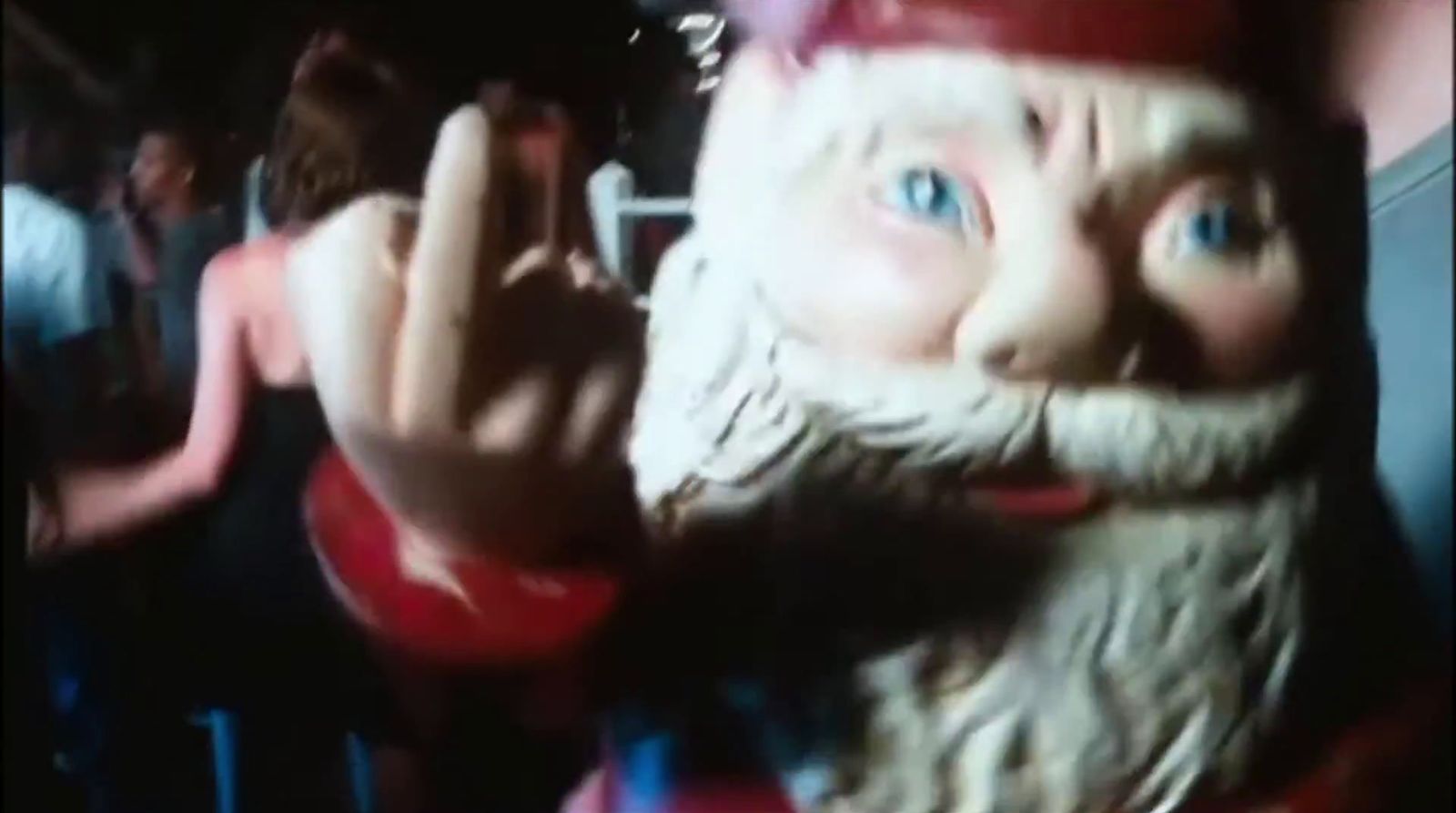 a close up of a statue of santa claus