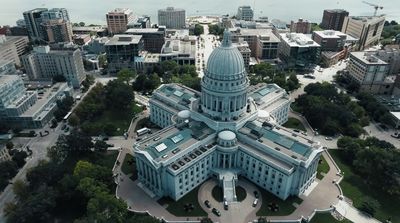 an aerial view of the capital building in washington, d c