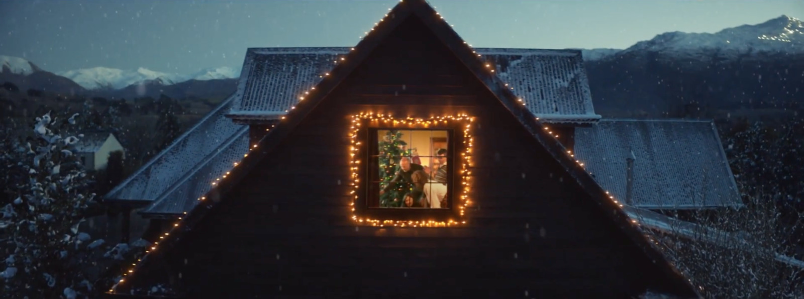 a house covered in christmas lights with a window